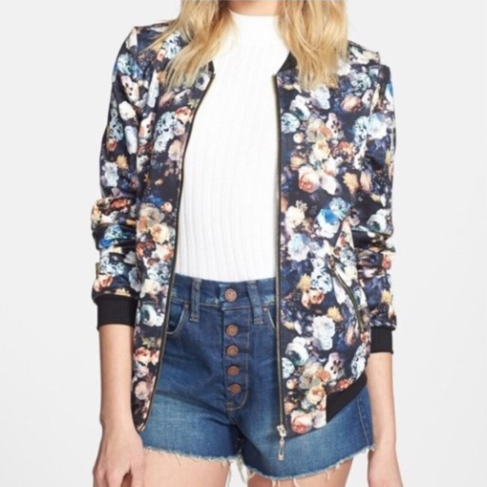 Lark Black Floral Print Bomber Jacket - Picture 3 of 8